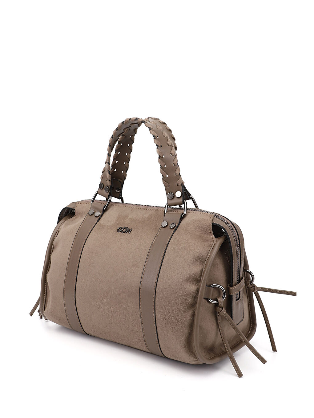 Bej Kadın VİZON Bowling El Ve Omuz Çantası-2