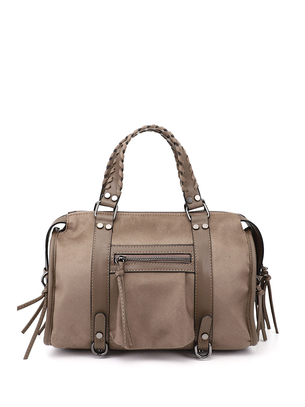 Bej Kadın VİZON Bowling El Ve Omuz Çantası-3