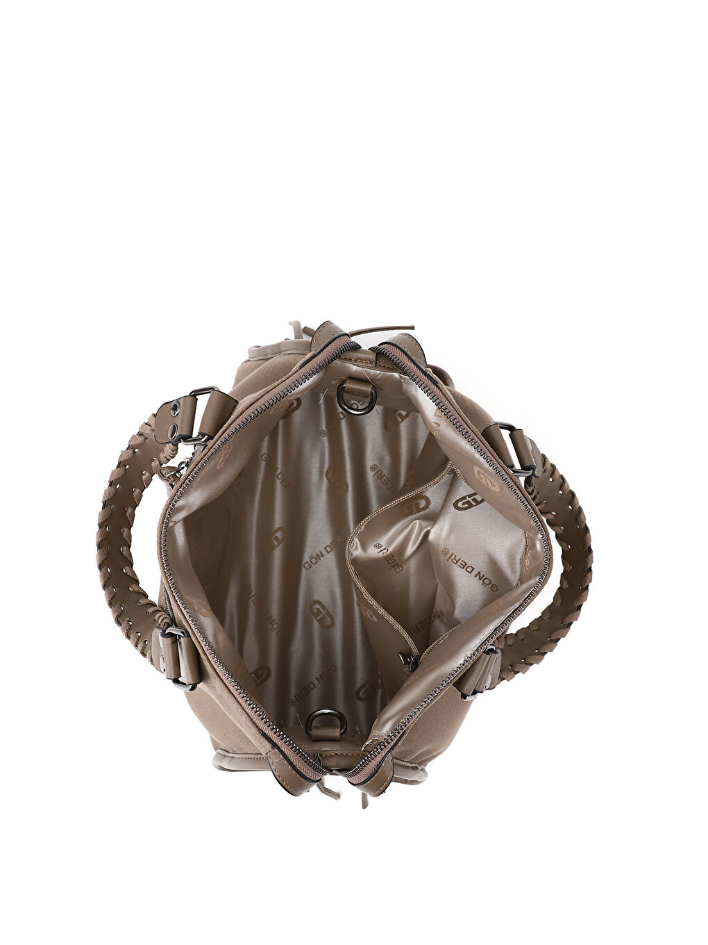 Bej Kadın VİZON Bowling El Ve Omuz Çantası-4