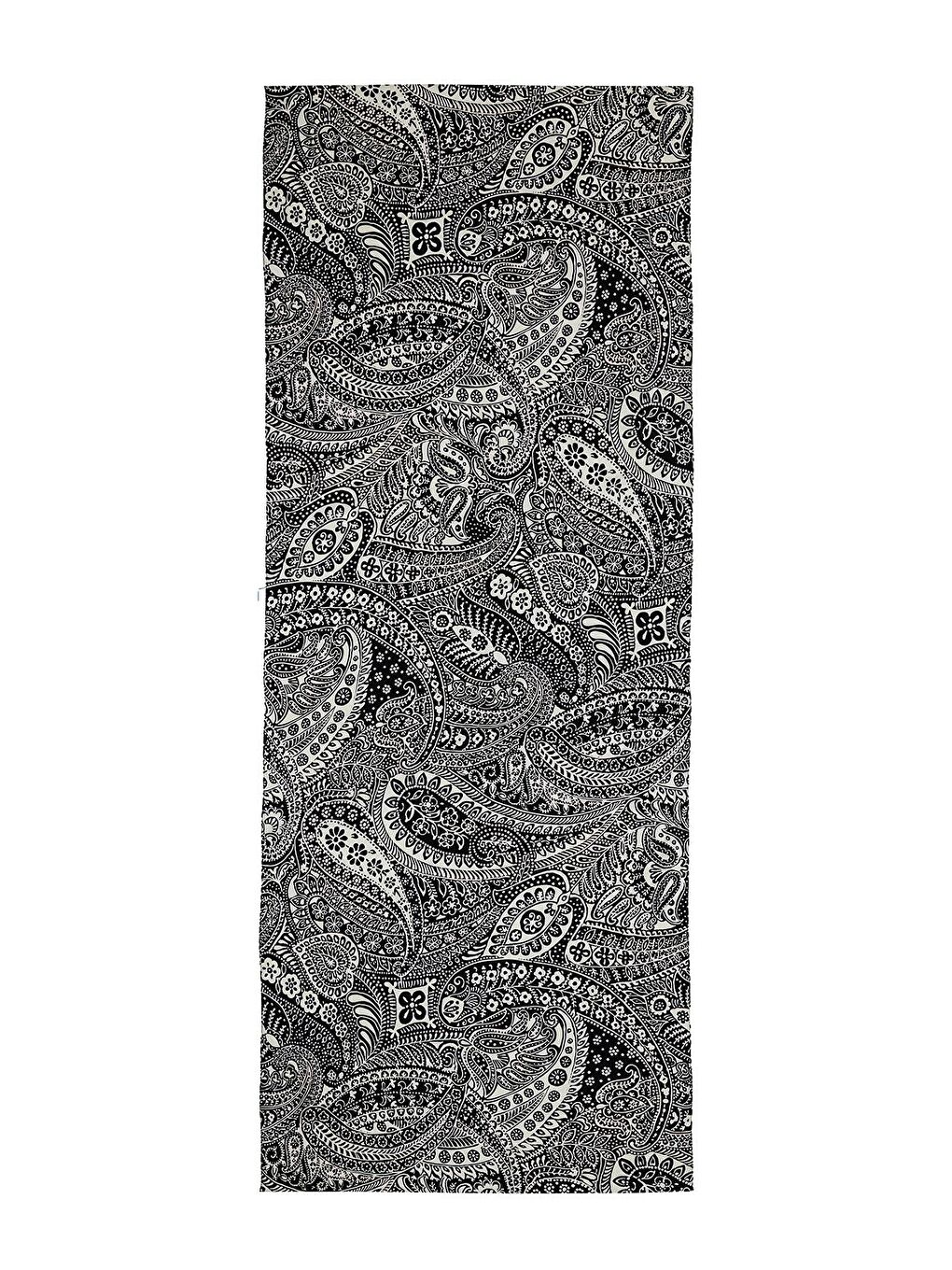 Beyaz Deluxe Şal Richa Desenli-1