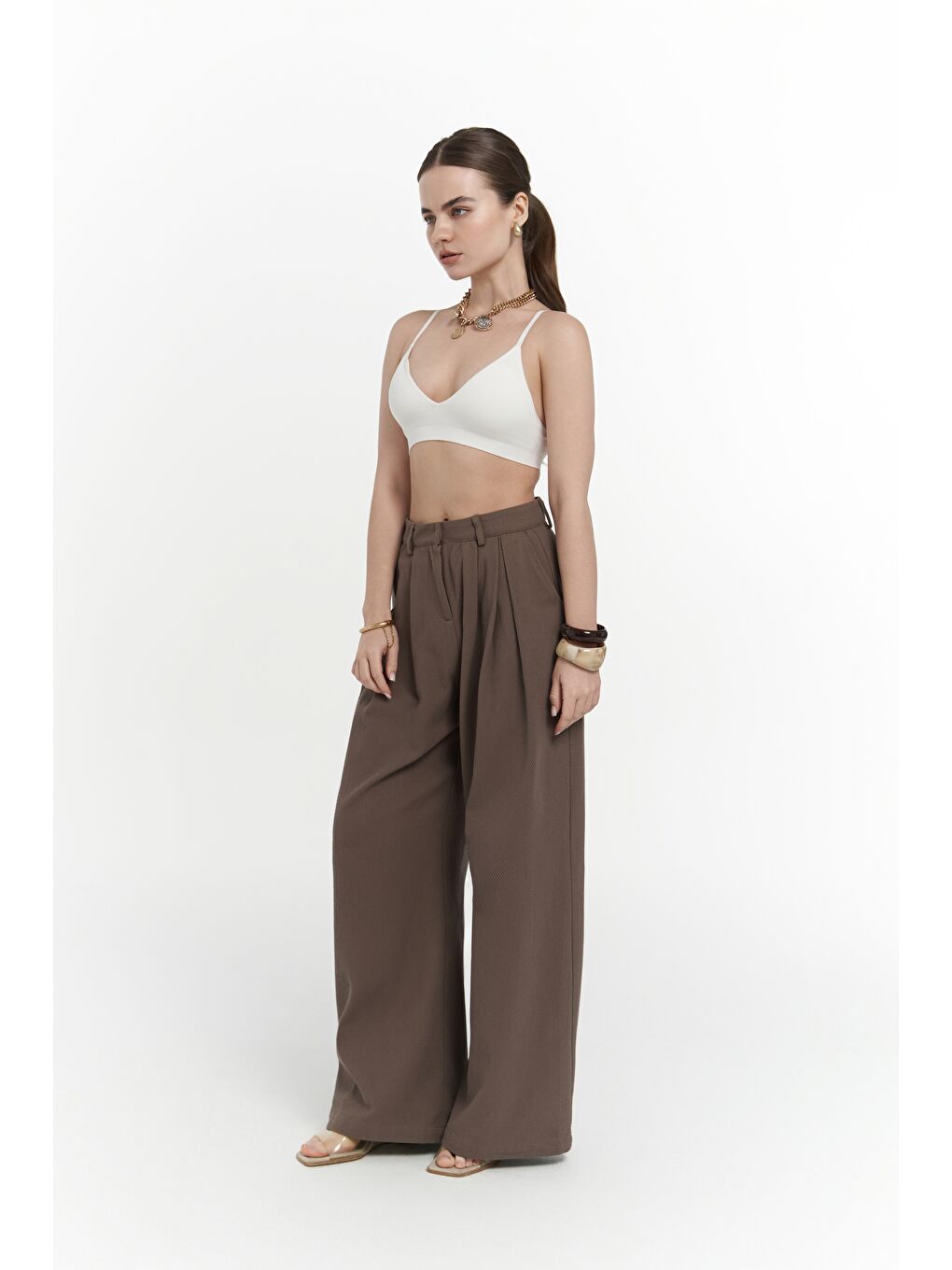 Kahverengi Sorrenio Açık Kahve Yelek Pantolon Takım-5