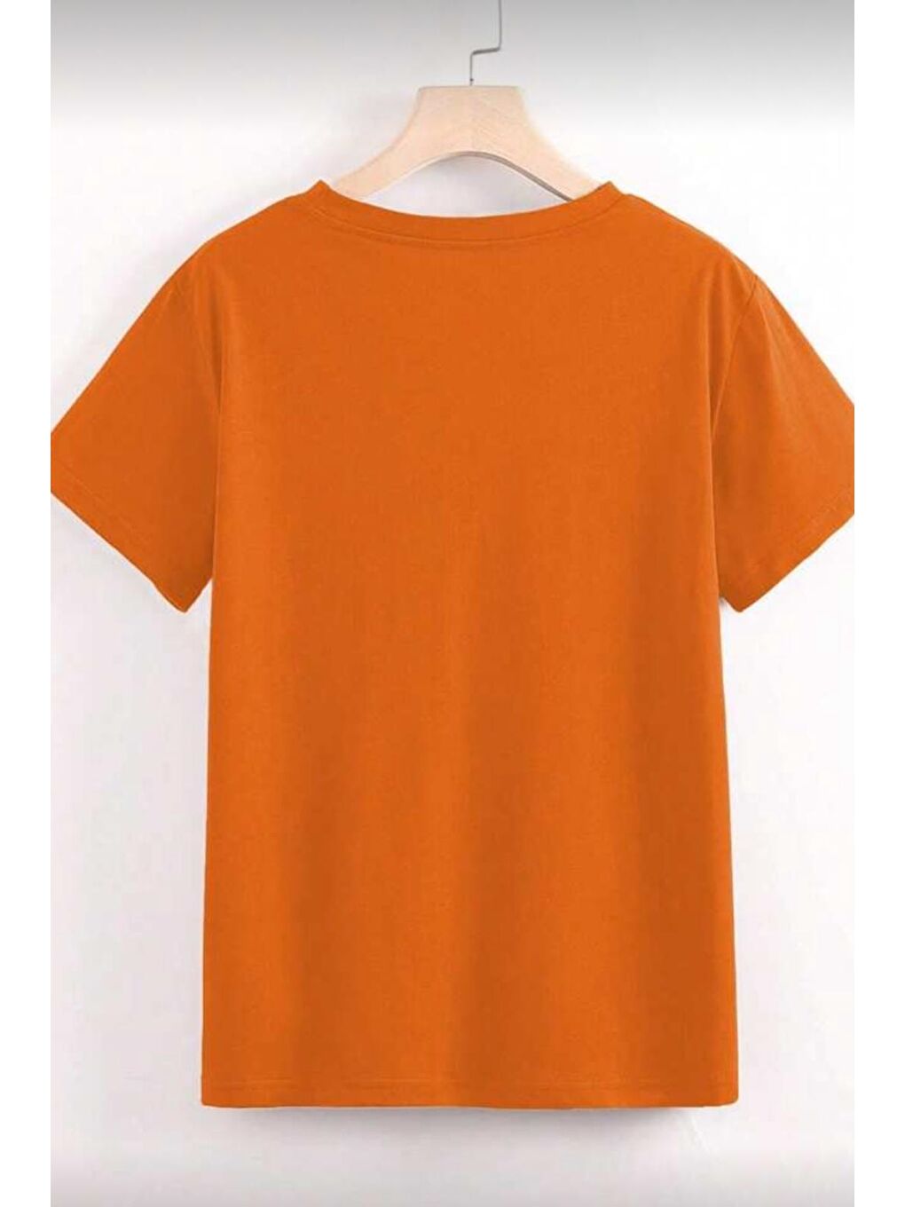 Turuncu Gold Cherry Kadın Oversize Ön Baskılı Bisiklet Yaka Pamuklu T-Shirt Rahat Kesim-1