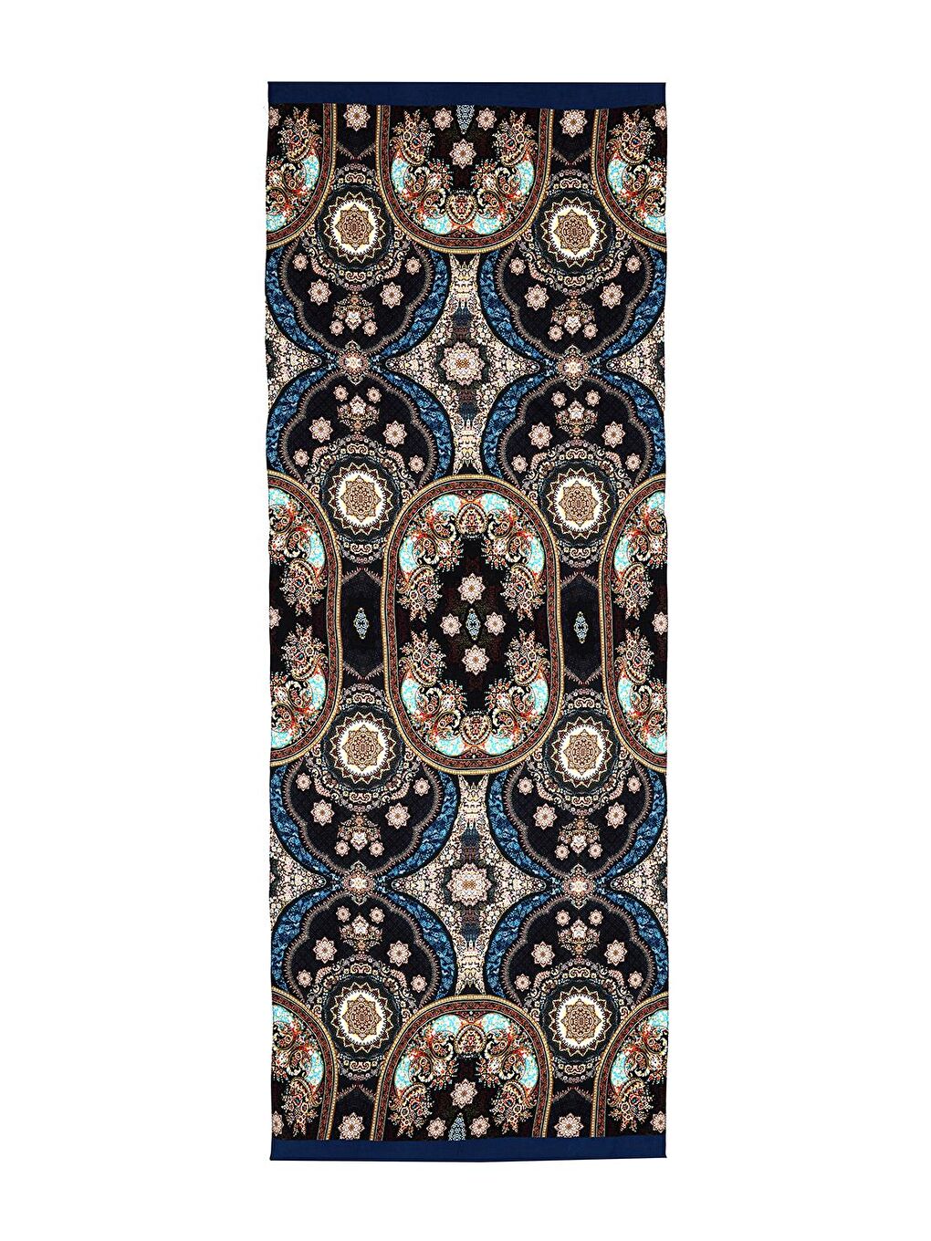 Siyah Deluxe Şal Lata Desenli-1