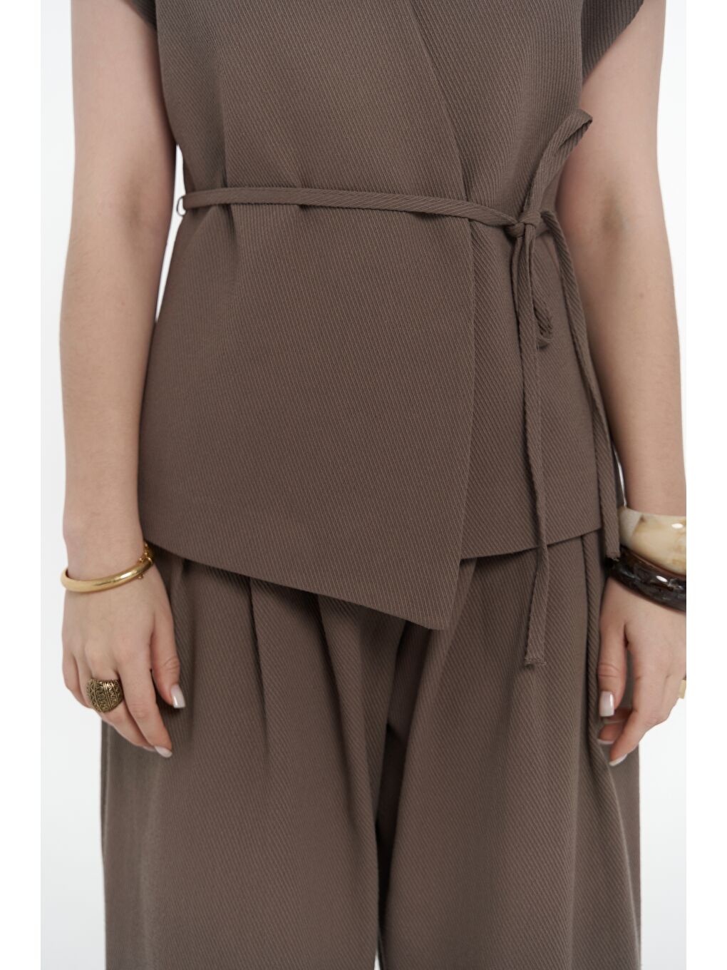 Kahverengi Sorrenio Açık Kahve Yelek Pantolon Takım-7