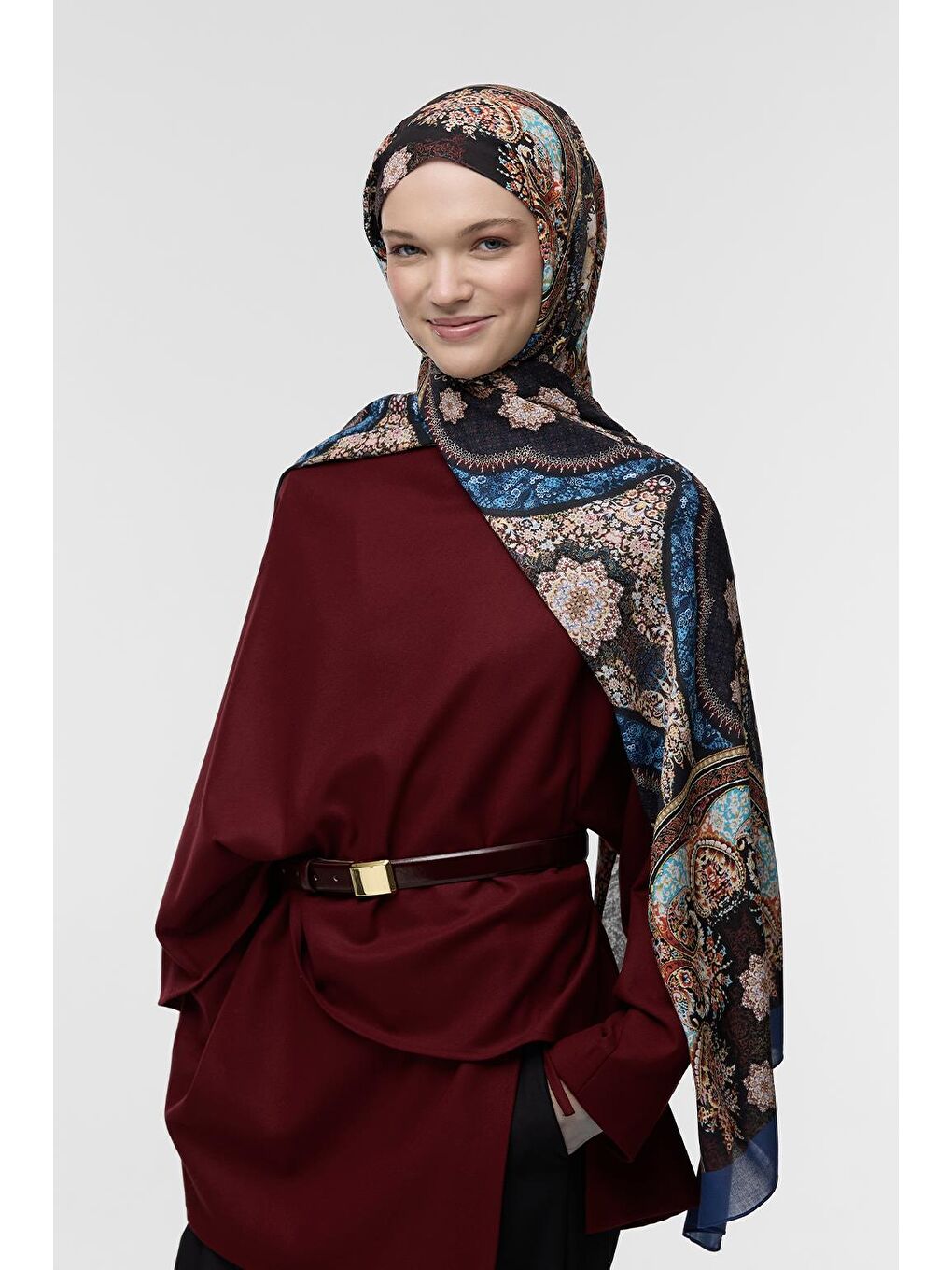 Siyah Deluxe Şal Lata Desenli-3