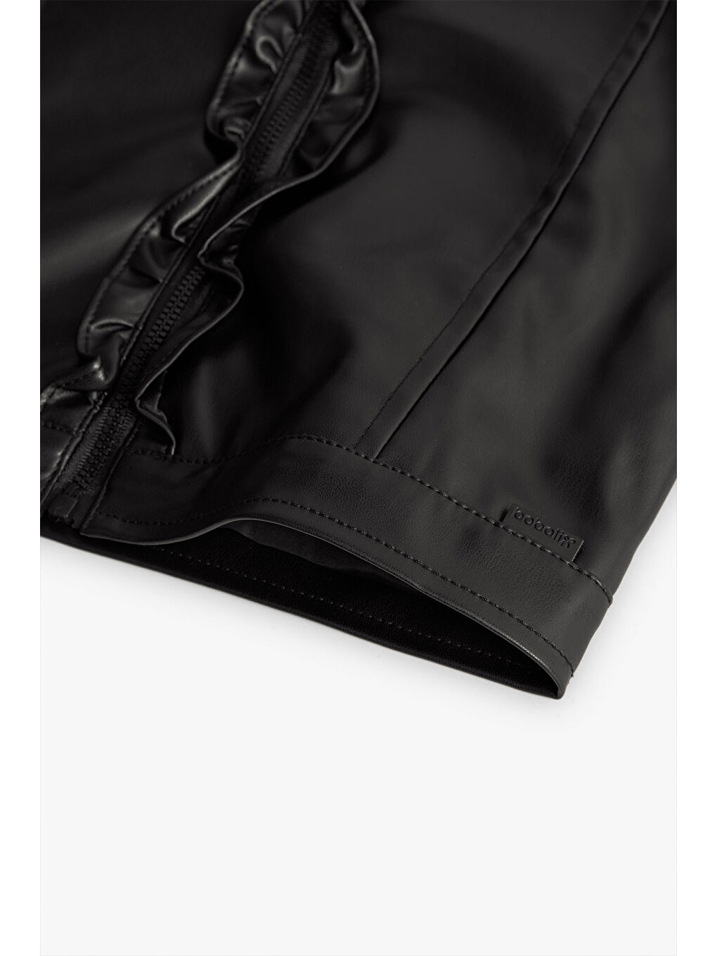 Siyah Kız Çocuk Deri Ceket-3