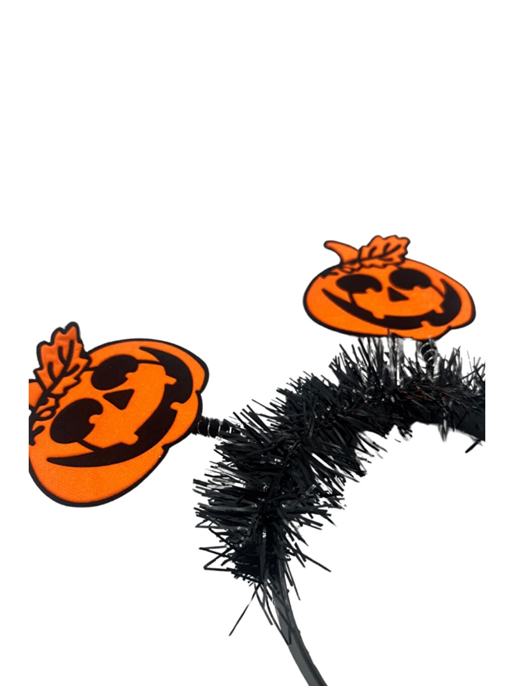 Siyah Sallantılı 2'li Bal Kabağı Figürlü Kız Çocuk Taç-1