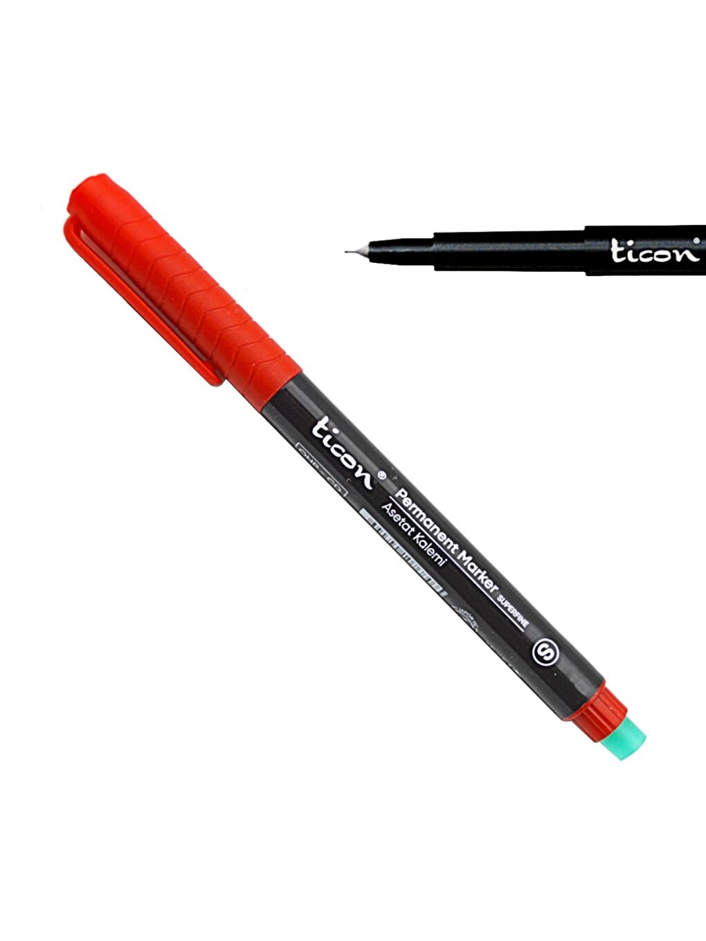 Permanent Asetat Kalemi S Silgili KIRMIZI 12 Adet-2