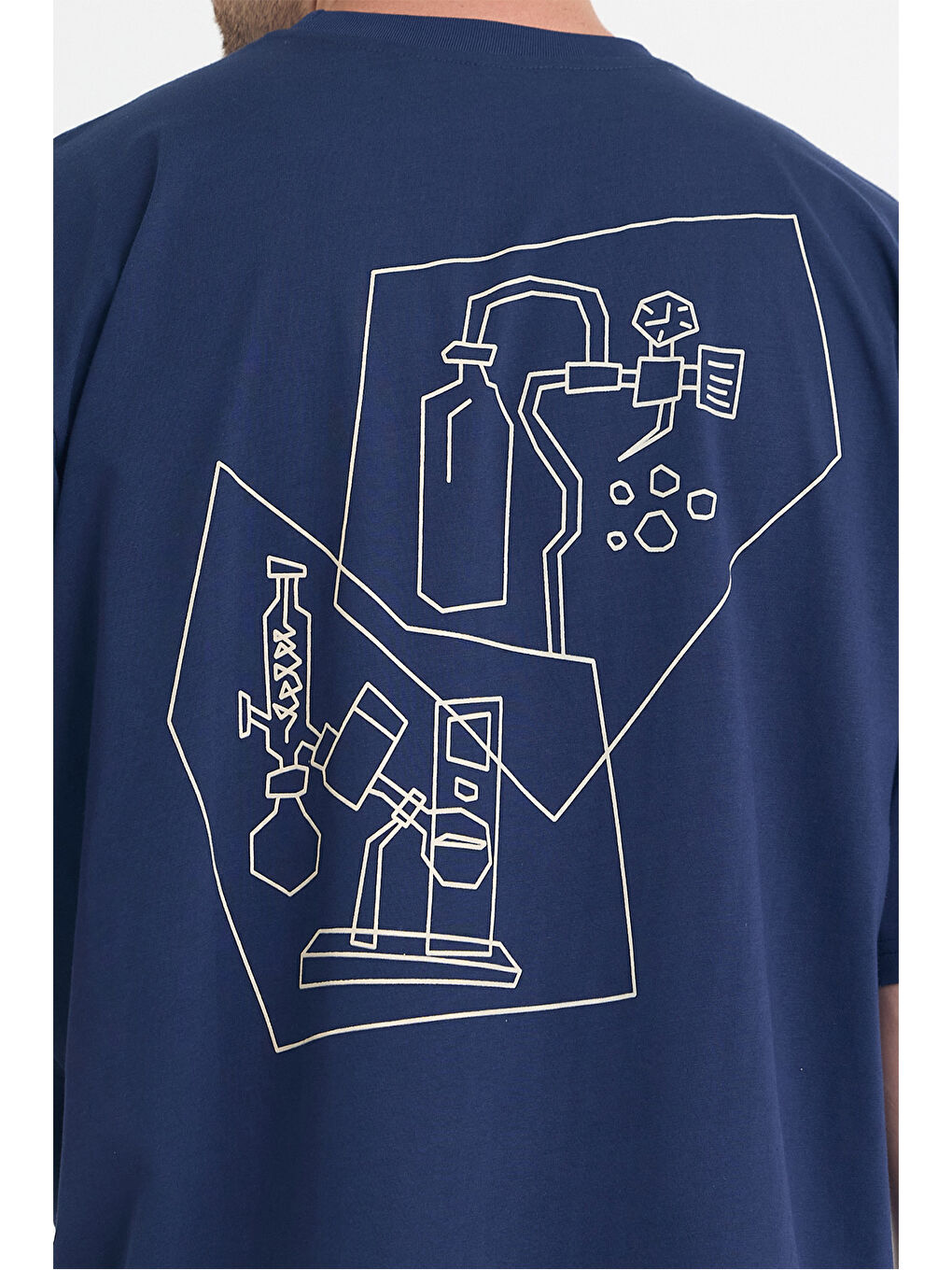 Erkek Relaxed 002 Oversize Lacivert T-Shirt-3