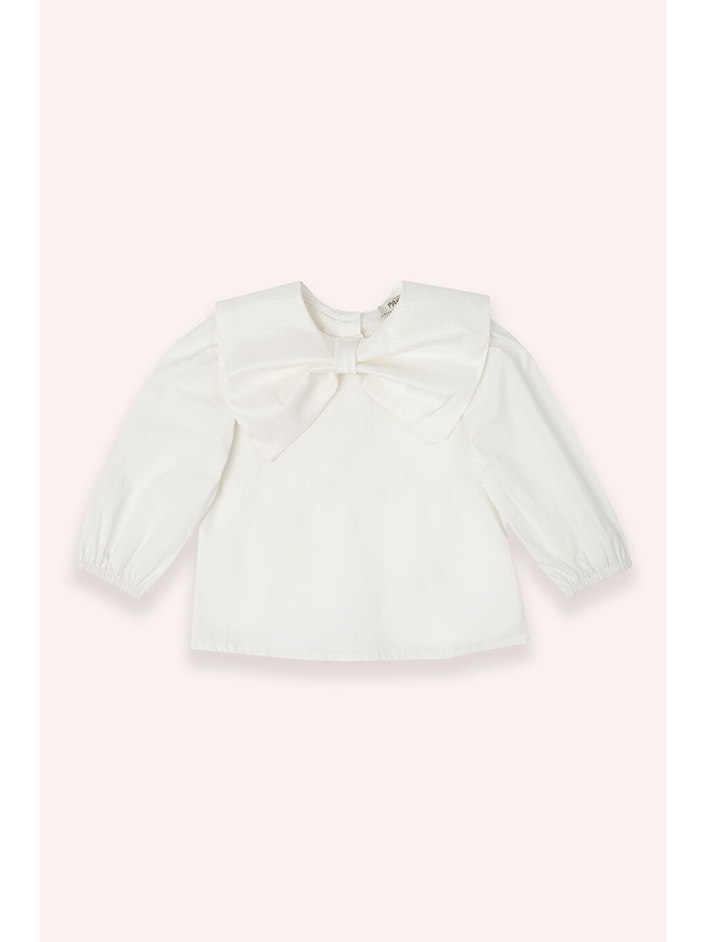 Beyaz Kız Çocuk Fiyonk Detaylı Bluz