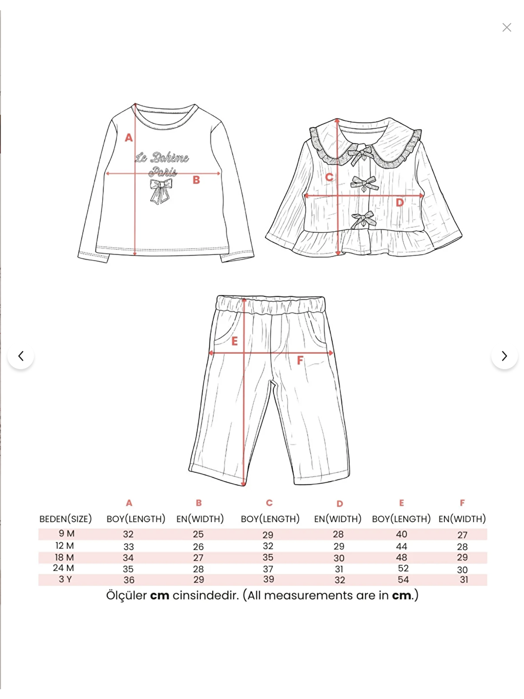Pembe Kız Bebek Pamuklu Pudra Yakalı Müslin 3'Lü Takım - Ceket Tişört Pantolon-6