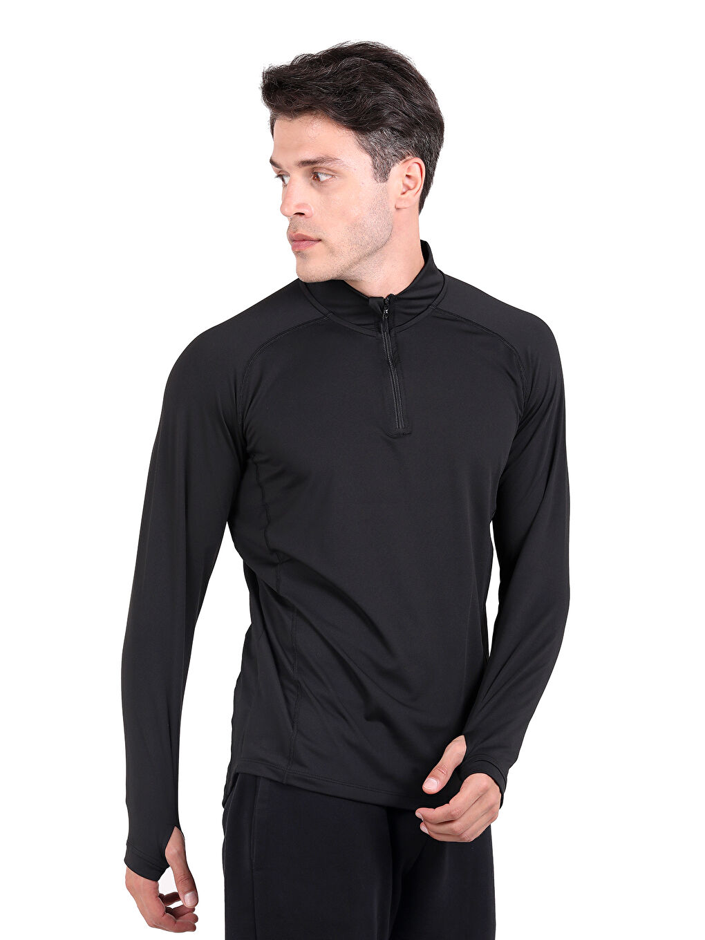 Siyah Extreme Yarım Fermuar Sweatshirt Heat SİYAH