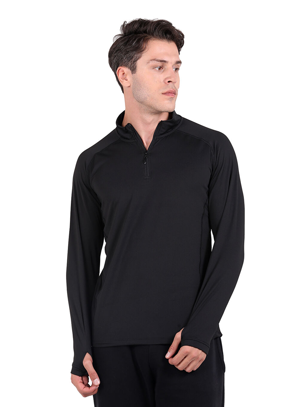 Siyah Extreme Yarım Fermuar Sweatshirt Heat SİYAH-1