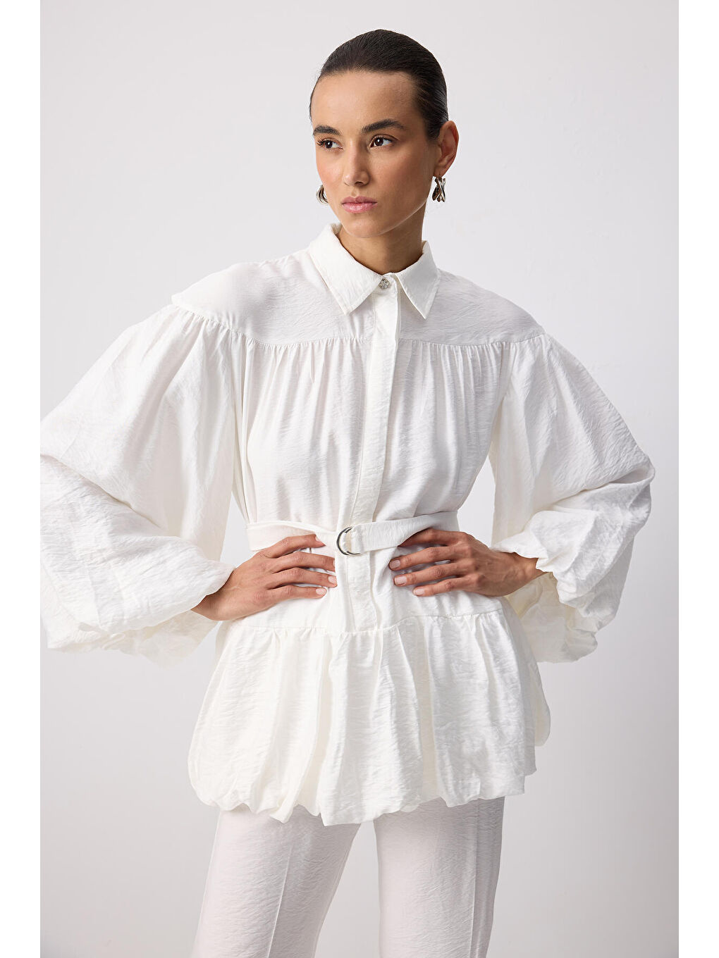 Ekru Kupra Gömlek Pantolon Takım-1