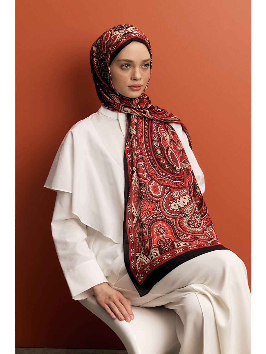 Deluxe Summer Şal Alice Kırmızı-2