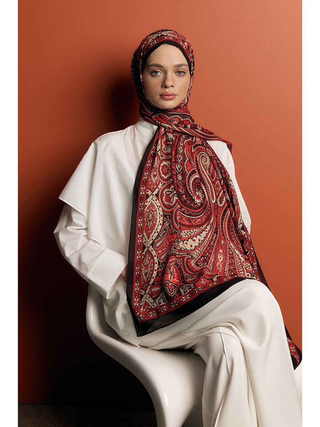 Deluxe Summer Şal Alice Kırmızı-4