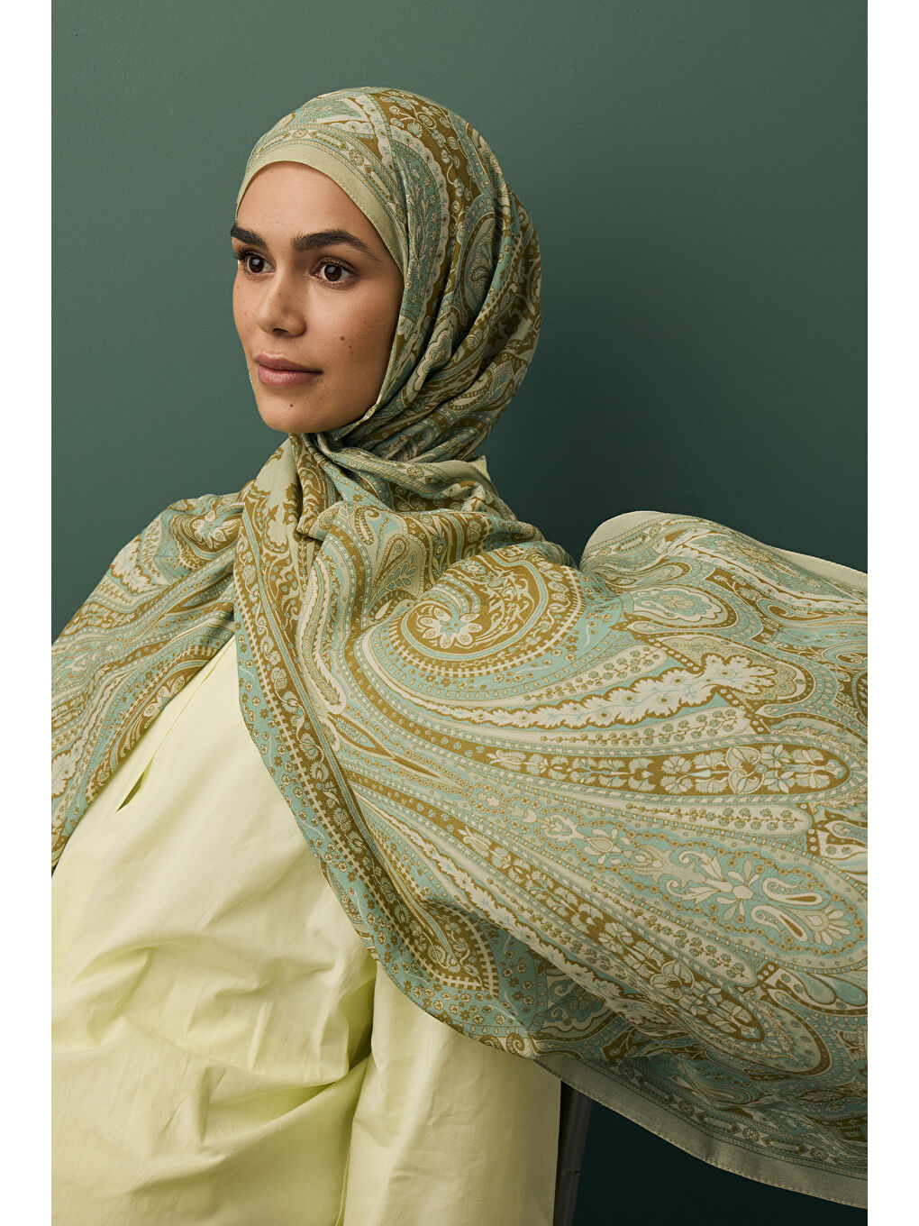 Deluxe Summer Şal Alice Çağla Yeşili-5