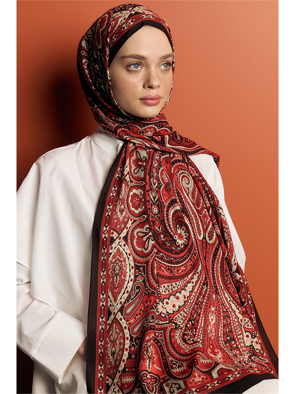 Deluxe Summer Şal Alice Kırmızı-5