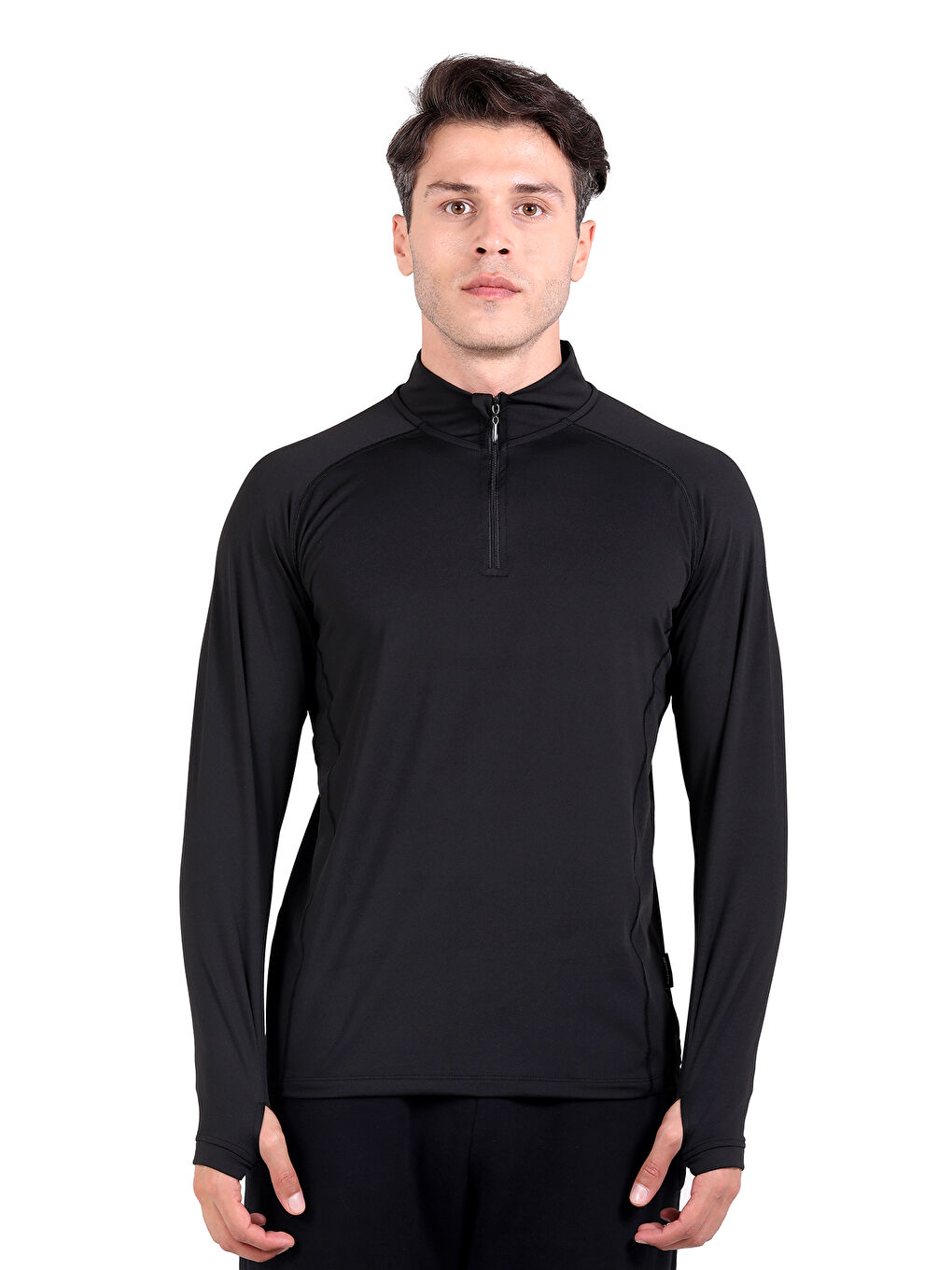 Siyah Extreme Yarım Fermuar Sweatshirt Heat SİYAH-3