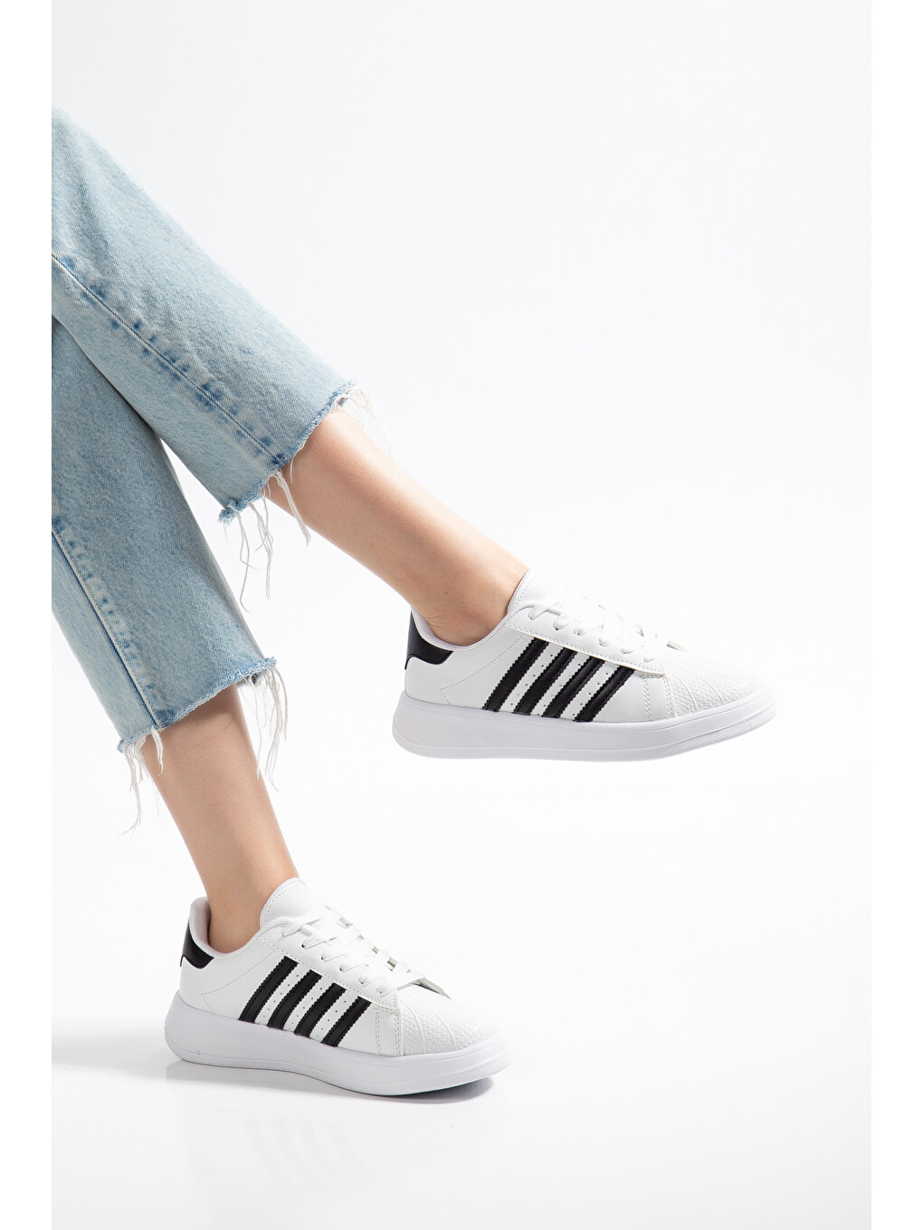 Beyaz D0595 Günlük Oroptedik Kadın Sneaker Spor Ayakkabı-2