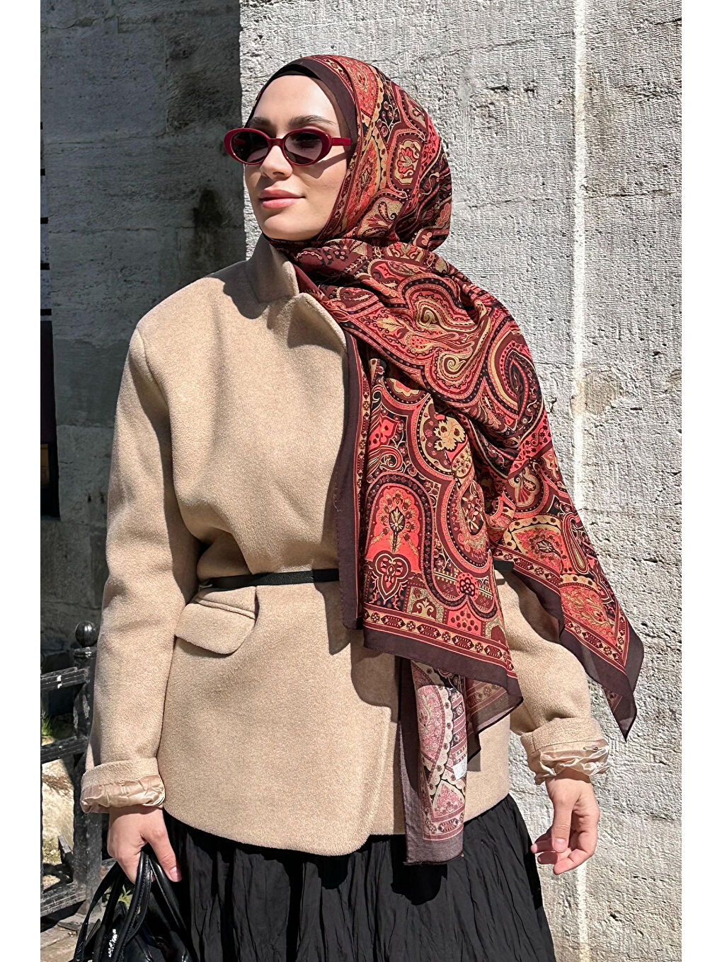 Deluxe Summer Şal Alice Kırmızı-7