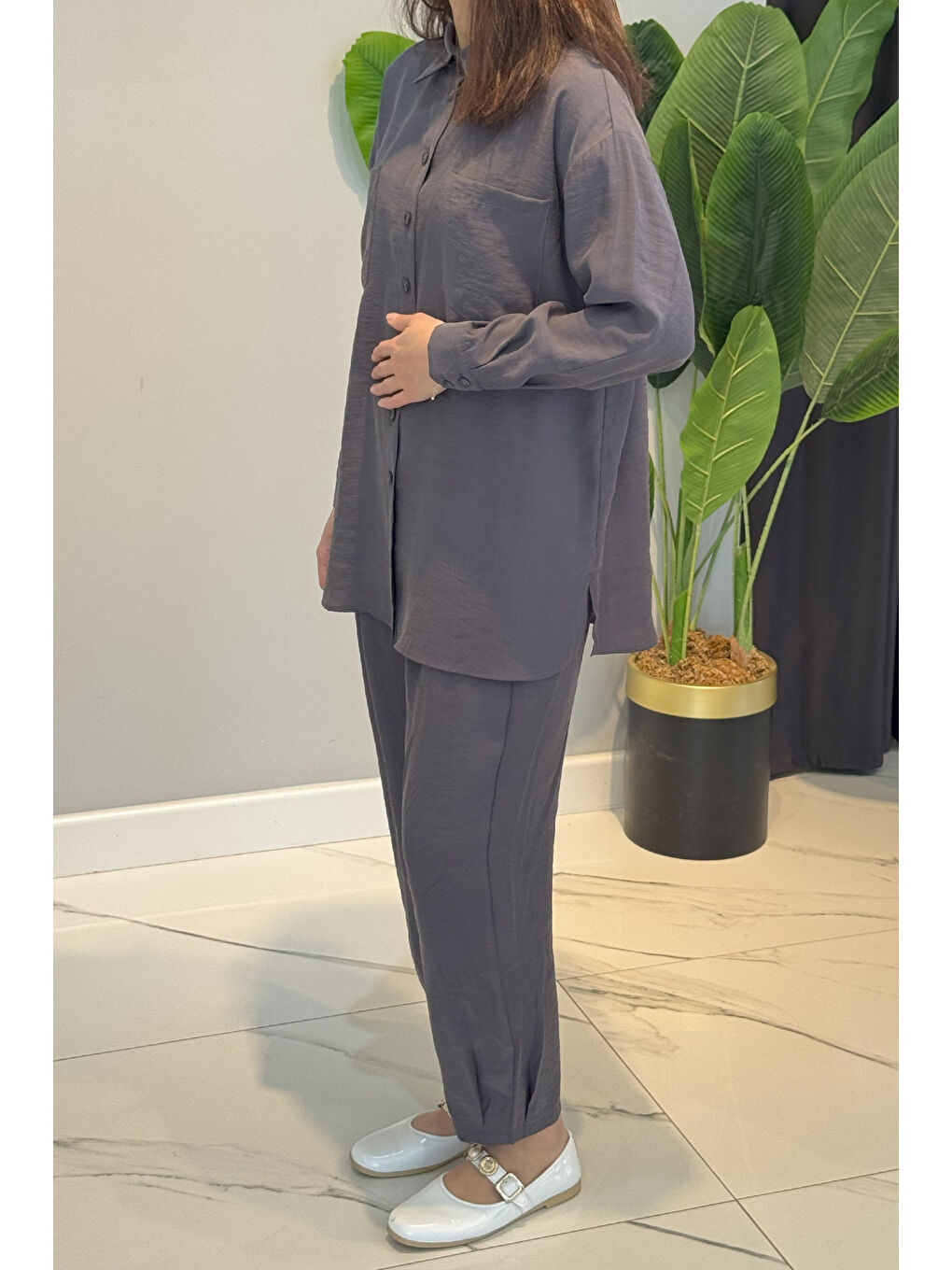 Gömlek Pantolon Takım 1046 Antrasit-1