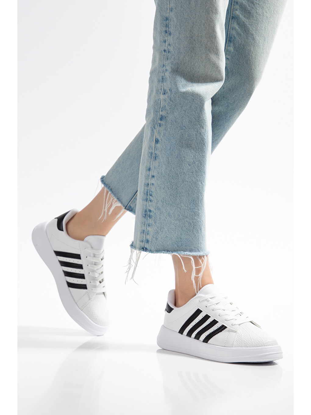 Beyaz D0595 Günlük Oroptedik Kadın Sneaker Spor Ayakkabı-3