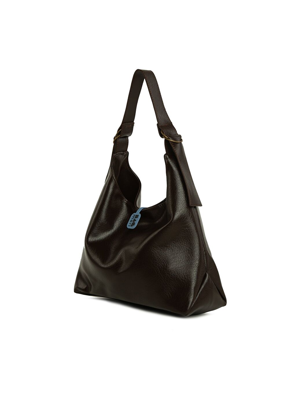 Kahverengi Yumuşak Dokulu Oval Kemer Detaylı Çanta-1