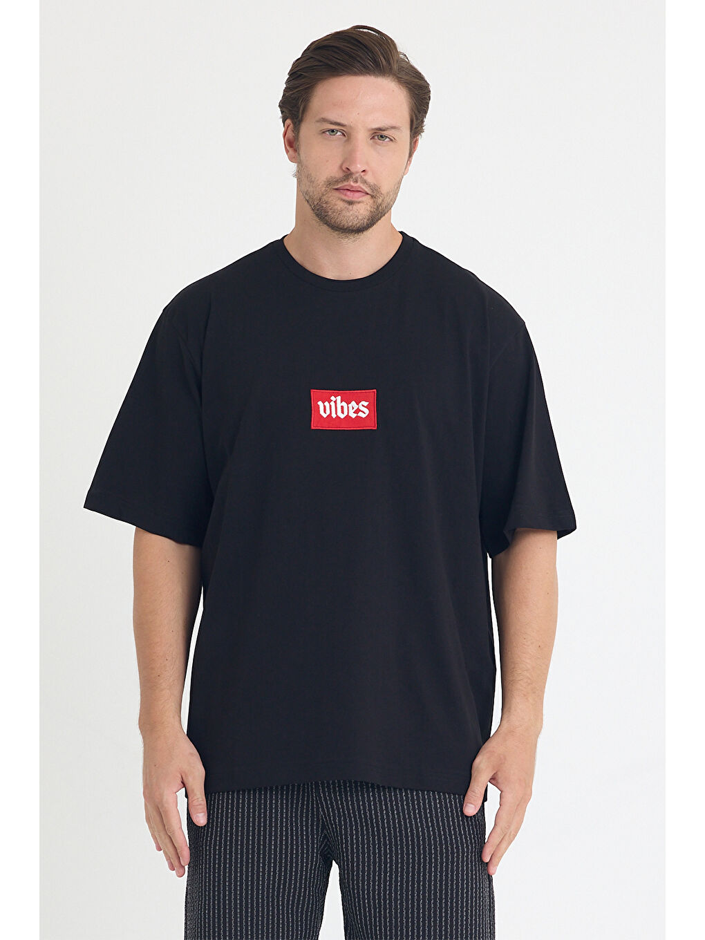 Erkek Relaxed 001 Oversize Siyah T-Shirt