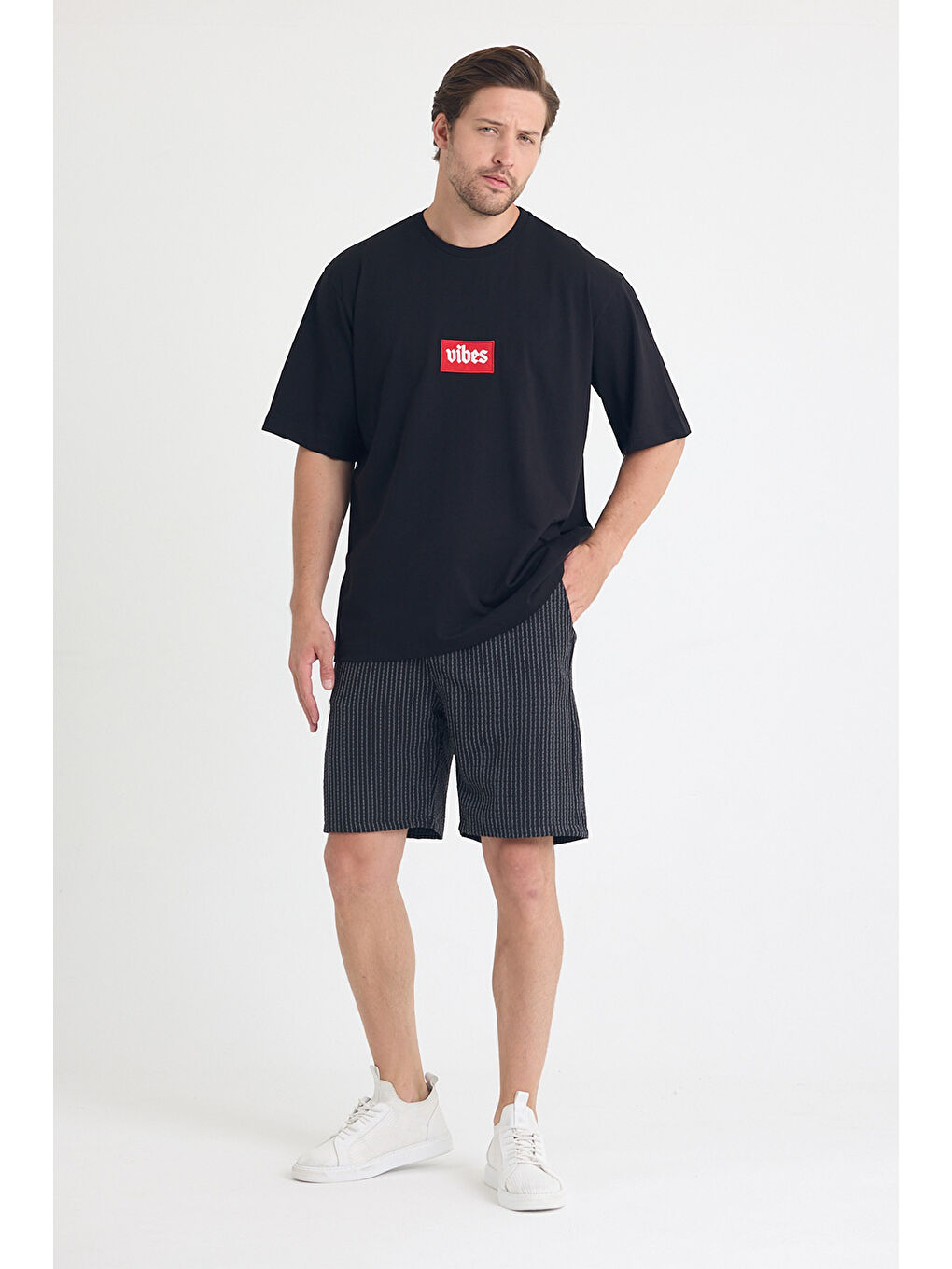 Erkek Relaxed 001 Oversize Siyah T-Shirt-1