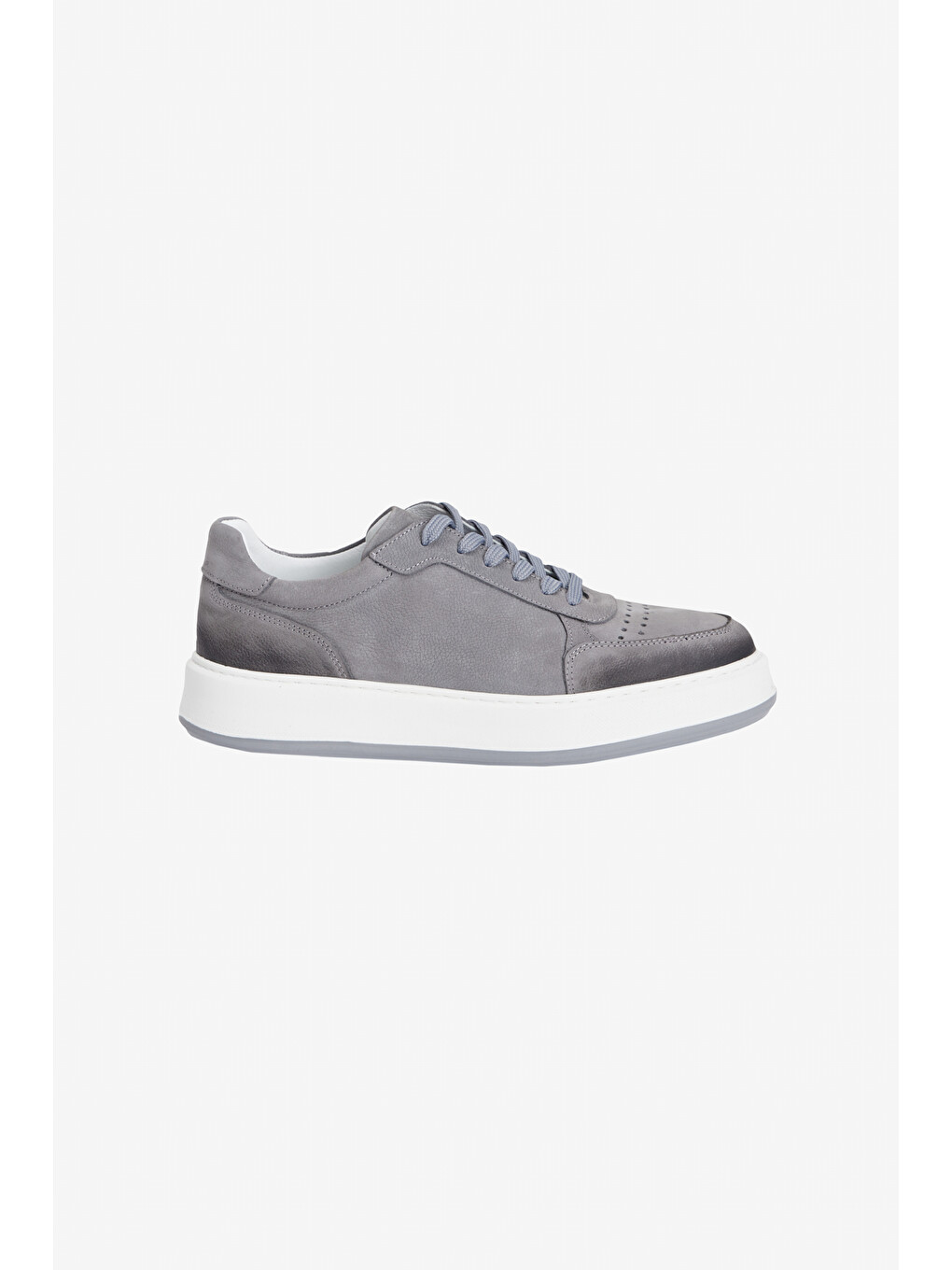 Erkek Gri %100 Nubuk Esnek Rahat Taban Sneaker Ayakkabı