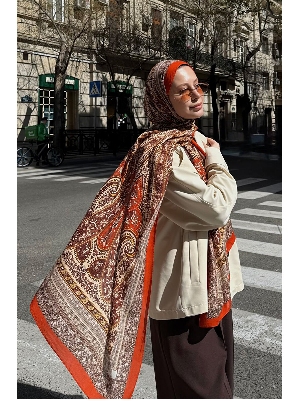 Kahverengi Deluxe Summer Şal Eva Kiremit-4