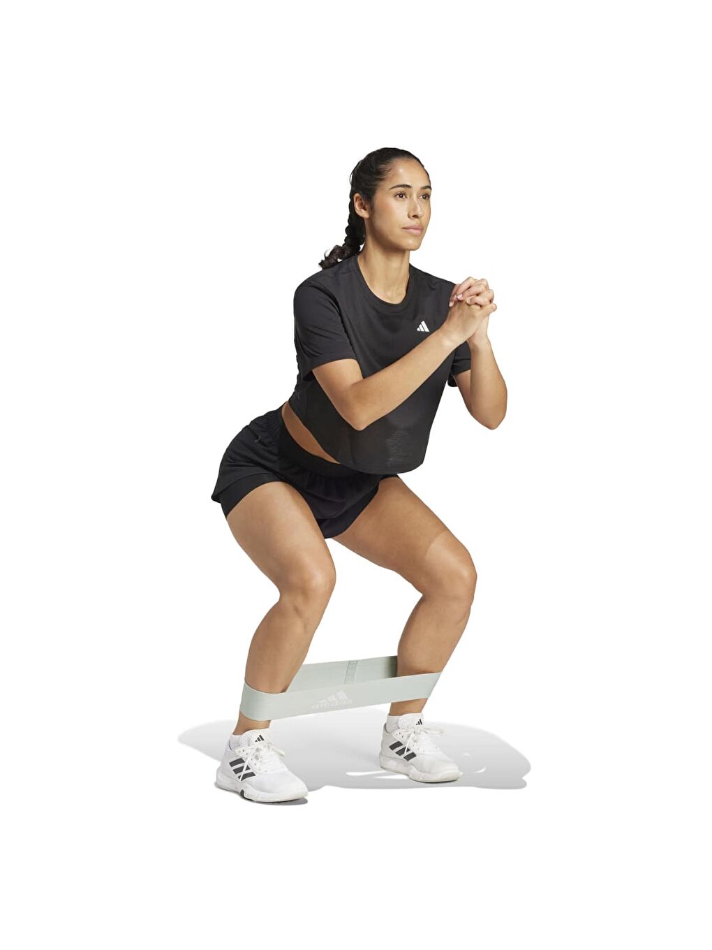 Train Essentials Boxy Workout Kadın Siyah Yuvarlak Yaka Tişört-1