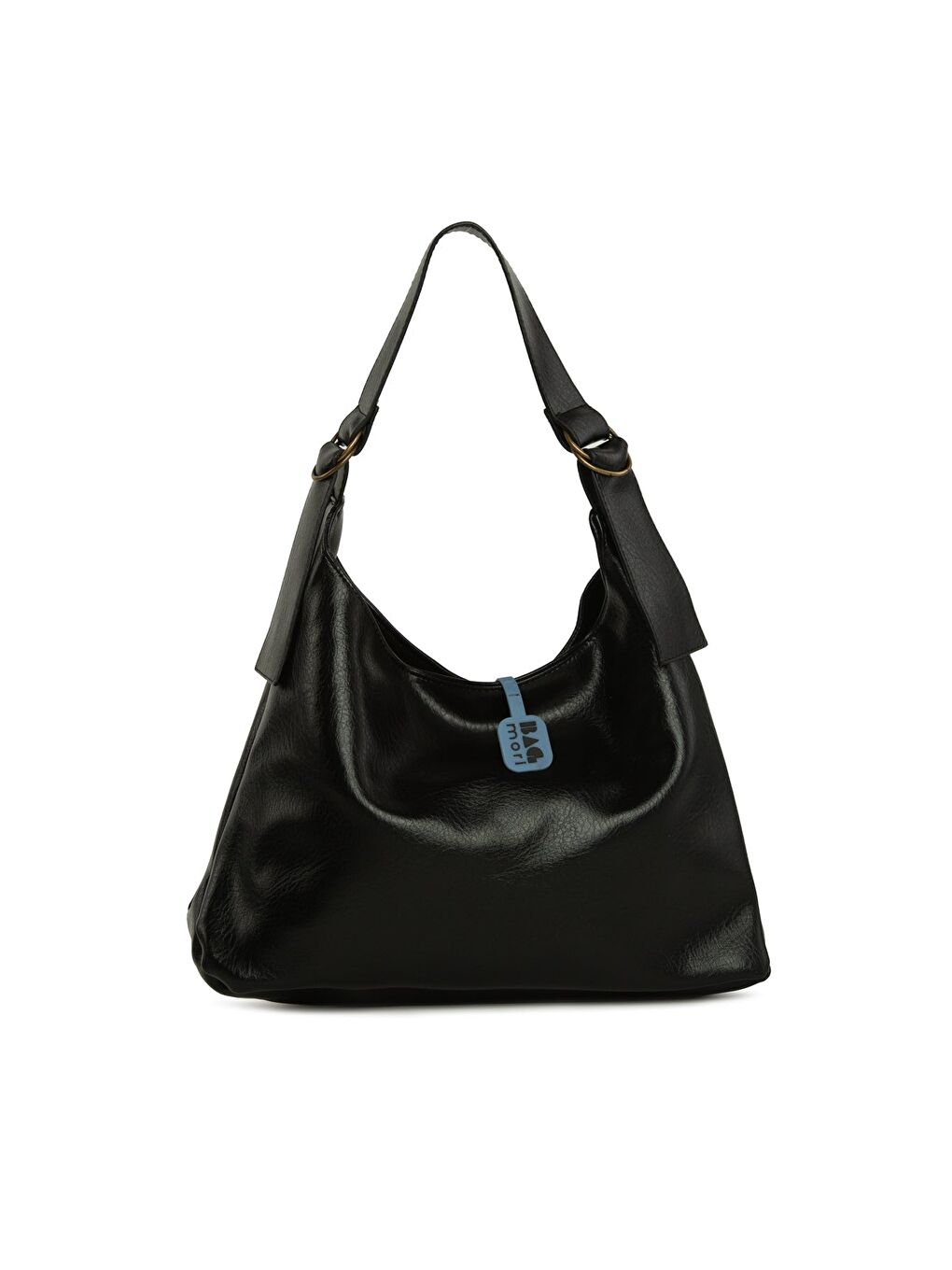 Siyah Yumuşak Dokulu Oval Kemer Detaylı Çanta