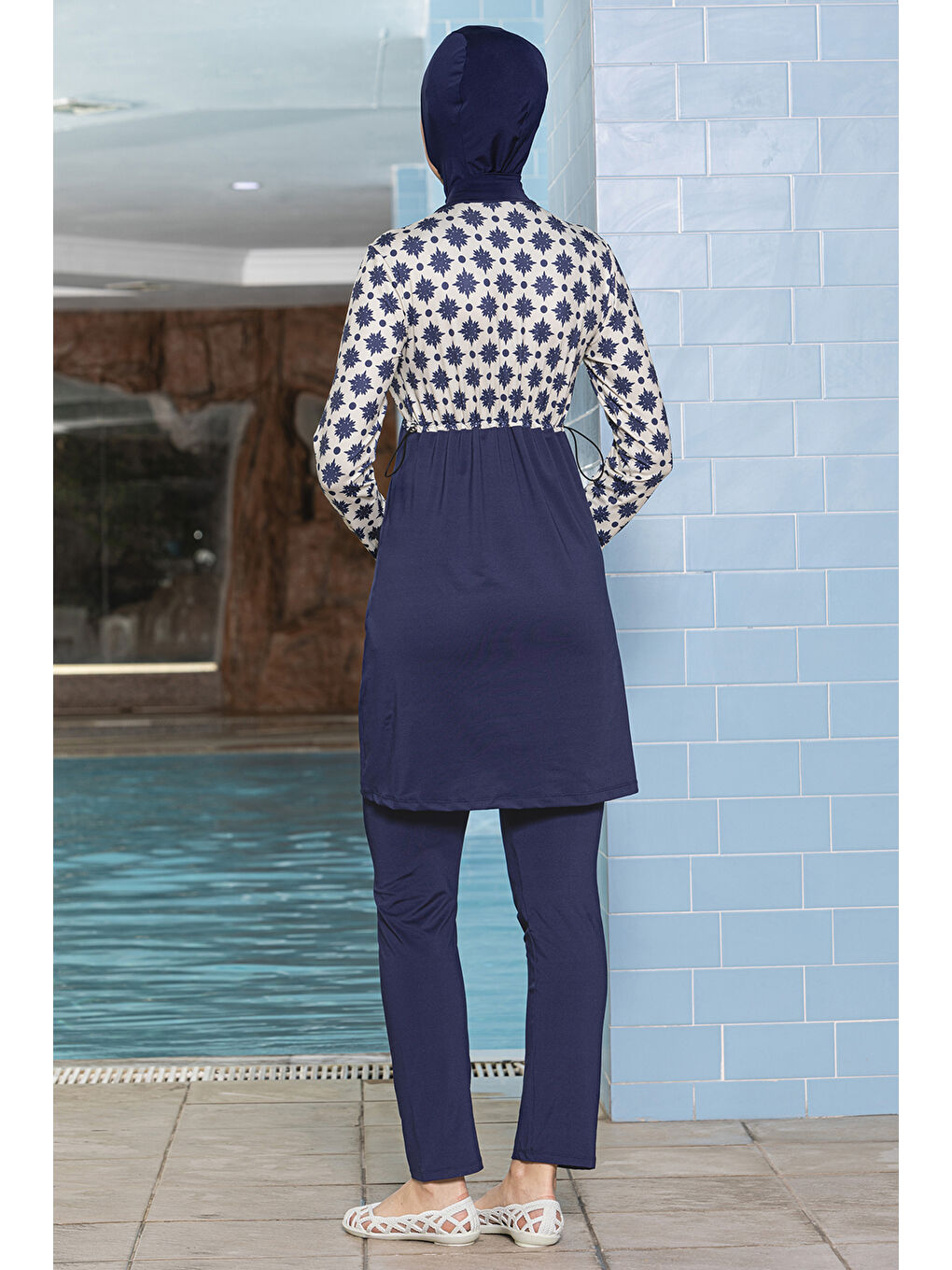 Elastanlı Tam Kapalı Tesettür Mayo 1271 180 Lacivert-1