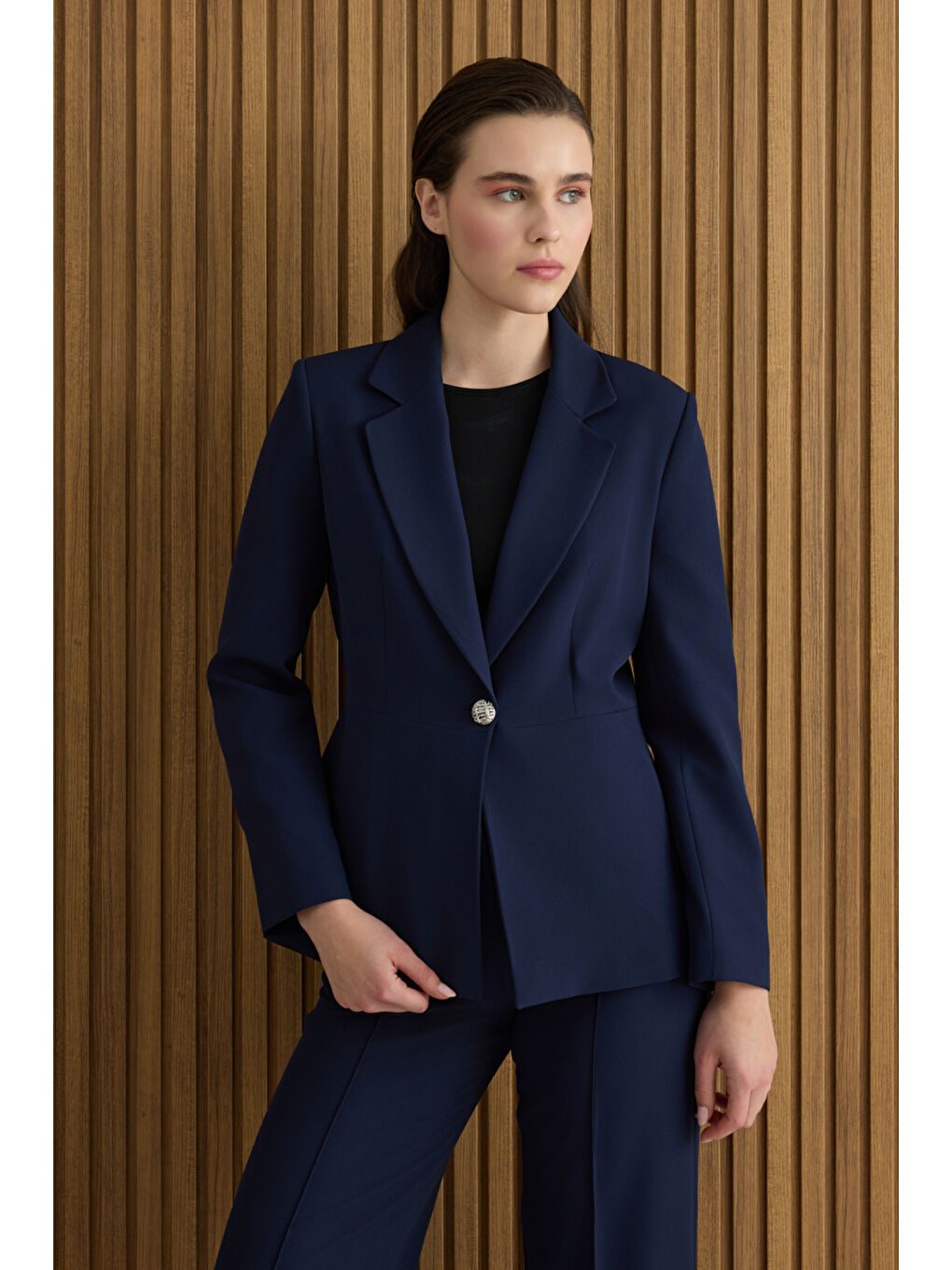 Lacivert Dokuma Ceket