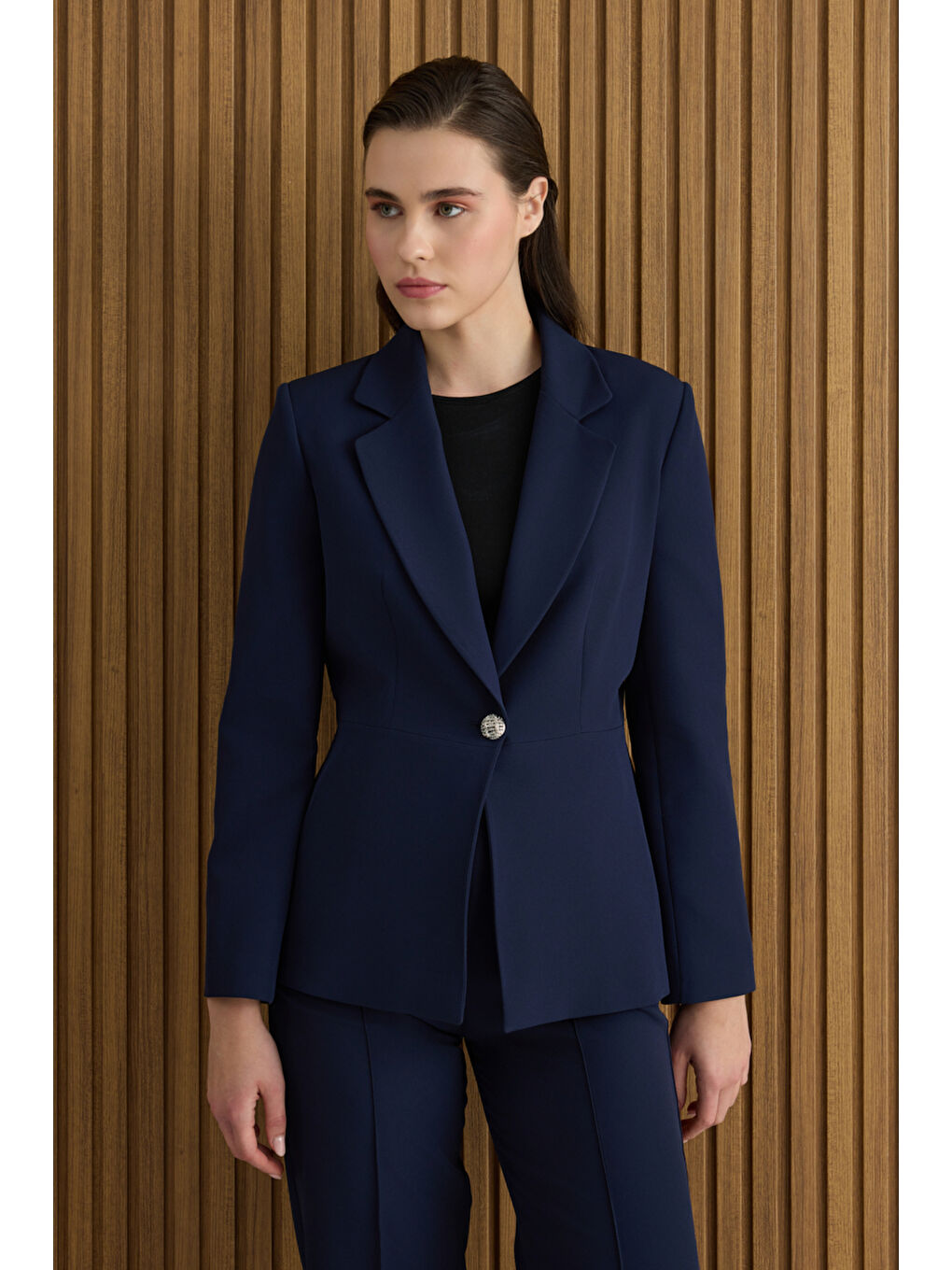 Lacivert Dokuma Ceket-1