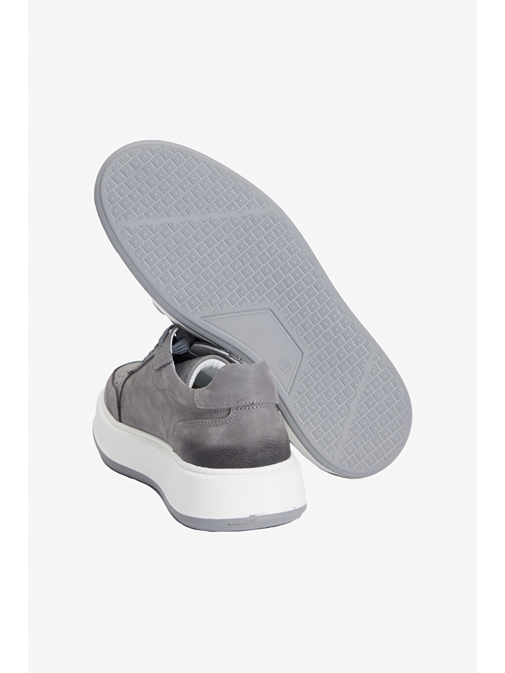Erkek Gri %100 Nubuk Esnek Rahat Taban Sneaker Ayakkabı-4