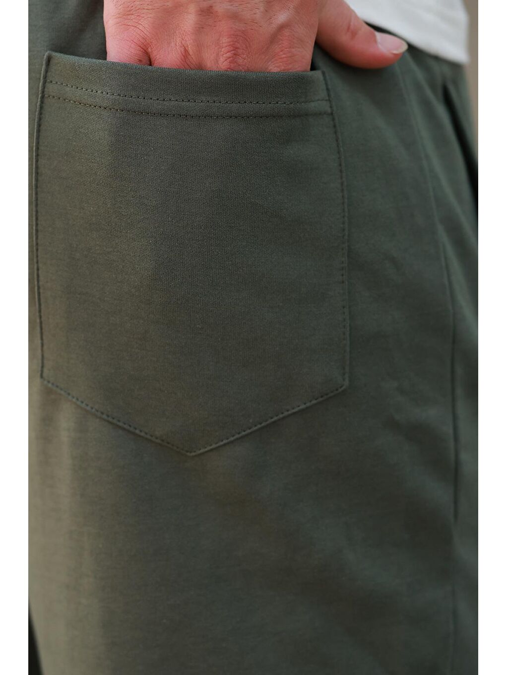 Haki Manşetli Erkek Eşofman Altı E6570-2