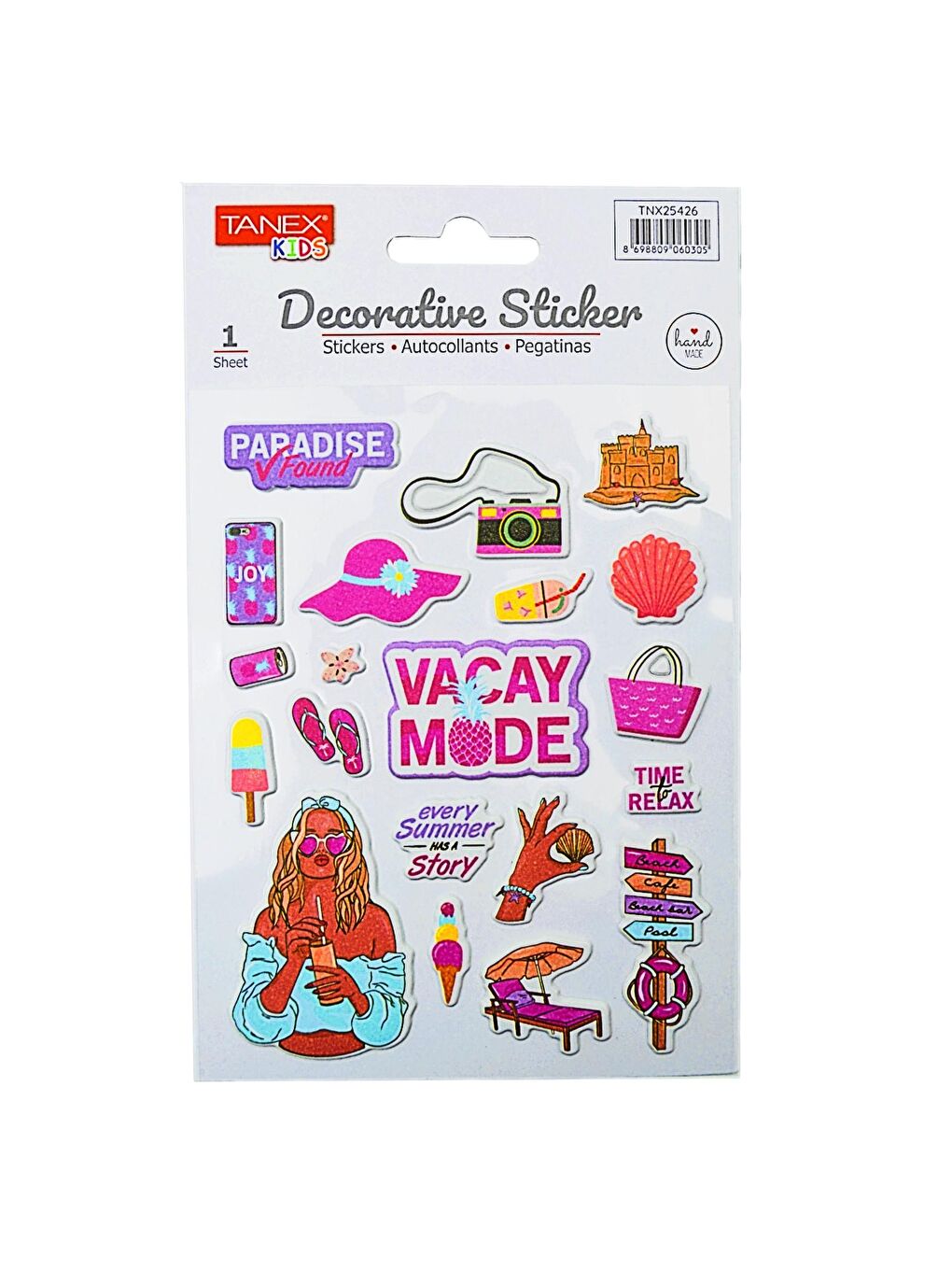 Tanex Kids Sticker Puffy Tatil Serisi 20 Parça (25426)