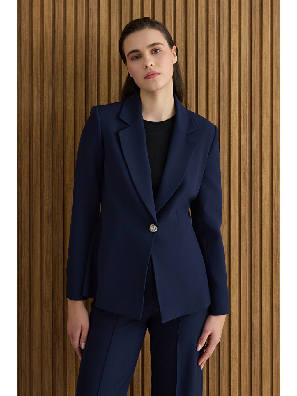 Lacivert Dokuma Ceket-3