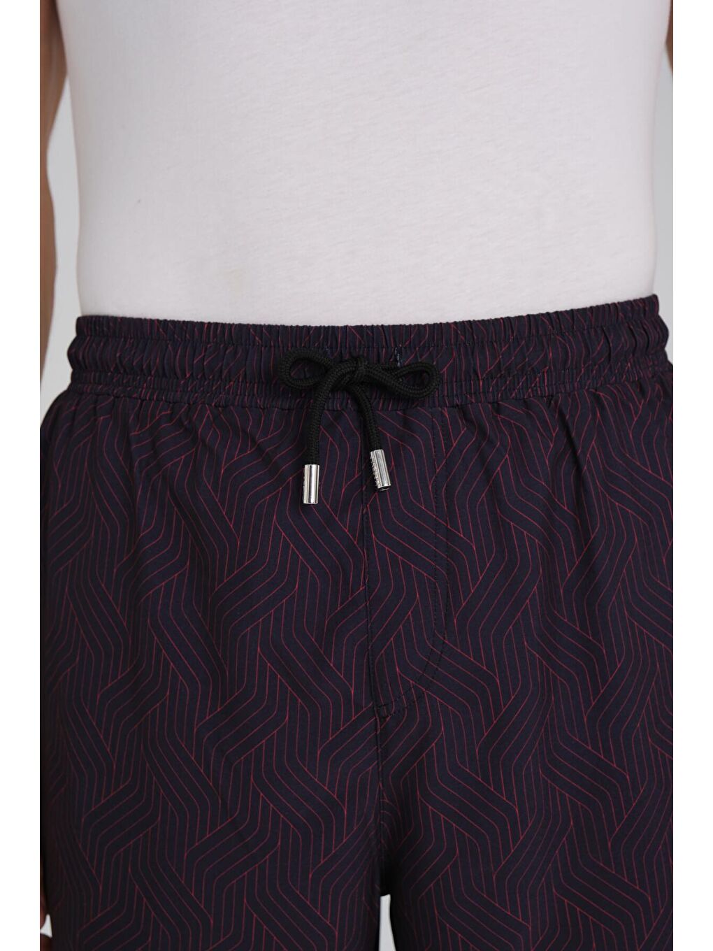 Desenli Siyah Uzun Erkek Havuz Ve Deniz Şortu 249-4