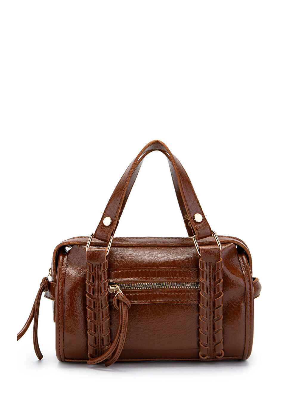 Kahverengi Örgü Ve Sarkıt Detaylı Jimmy Kadın Çapraz Çanta Taba