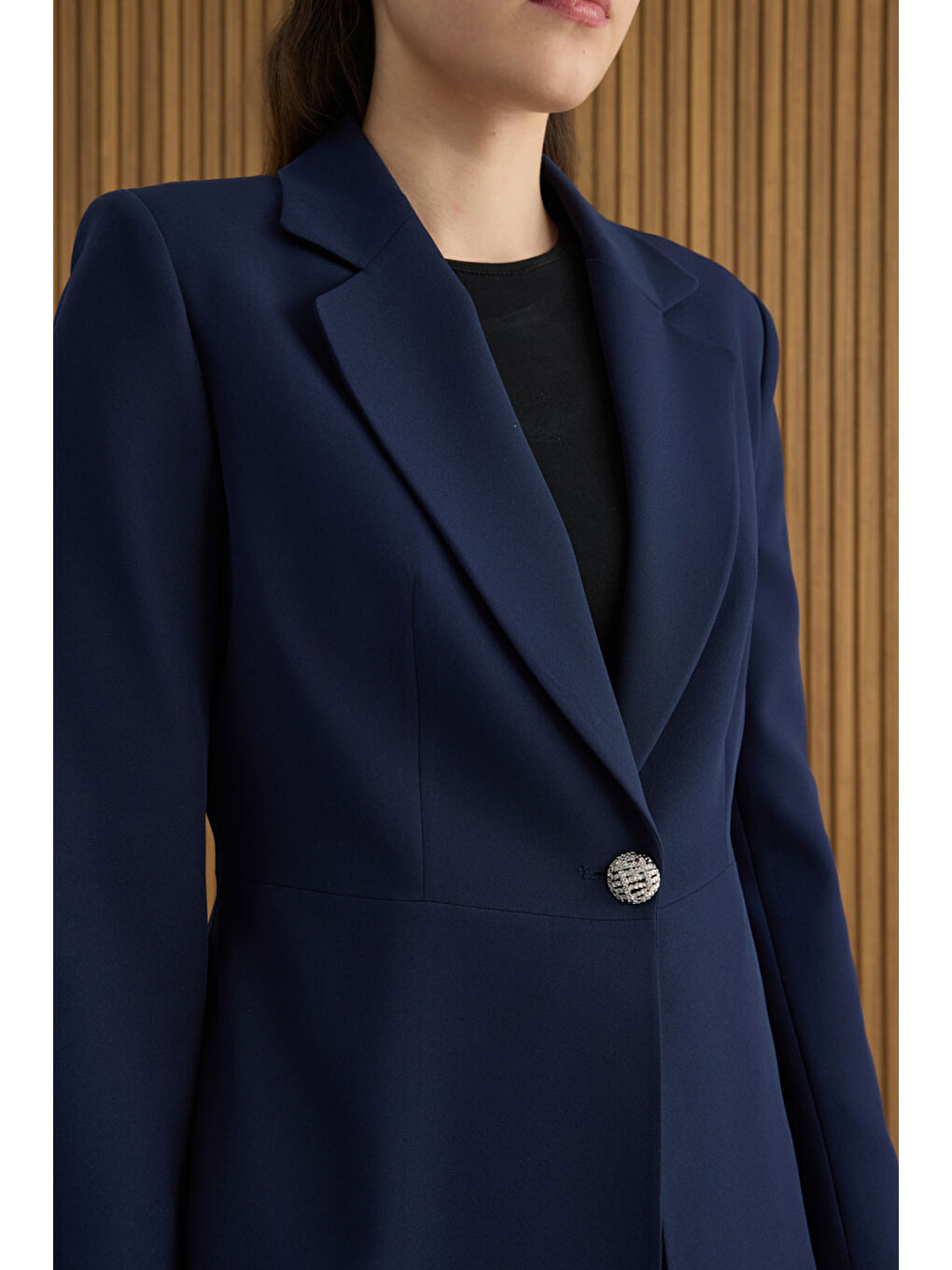 Lacivert Dokuma Ceket-5