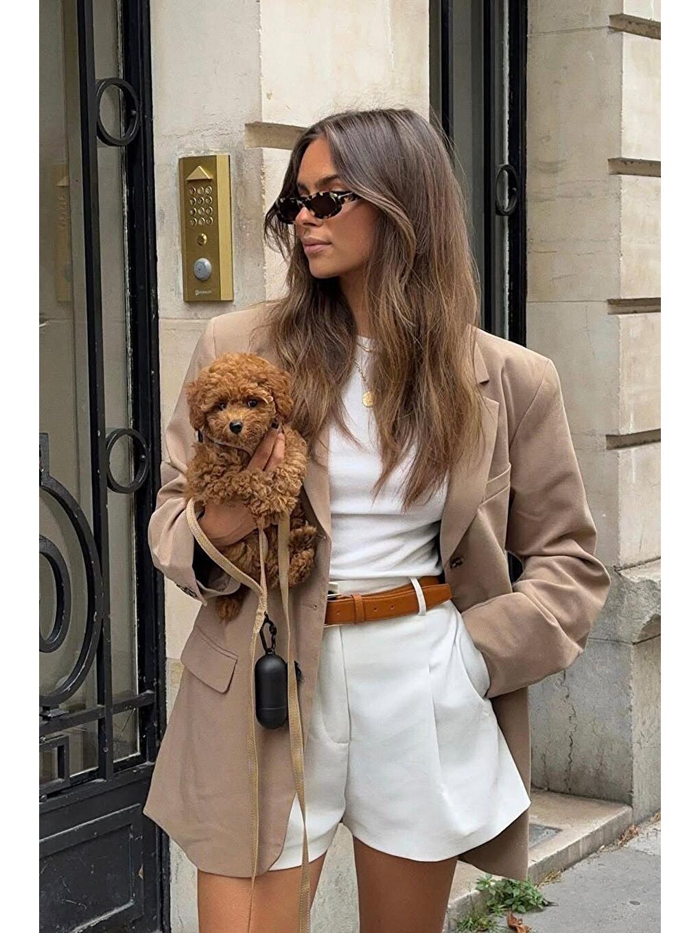 Beyaz Yüksek Bel Wed Leg Pileli Kadın Mini Şort Mg2537-4