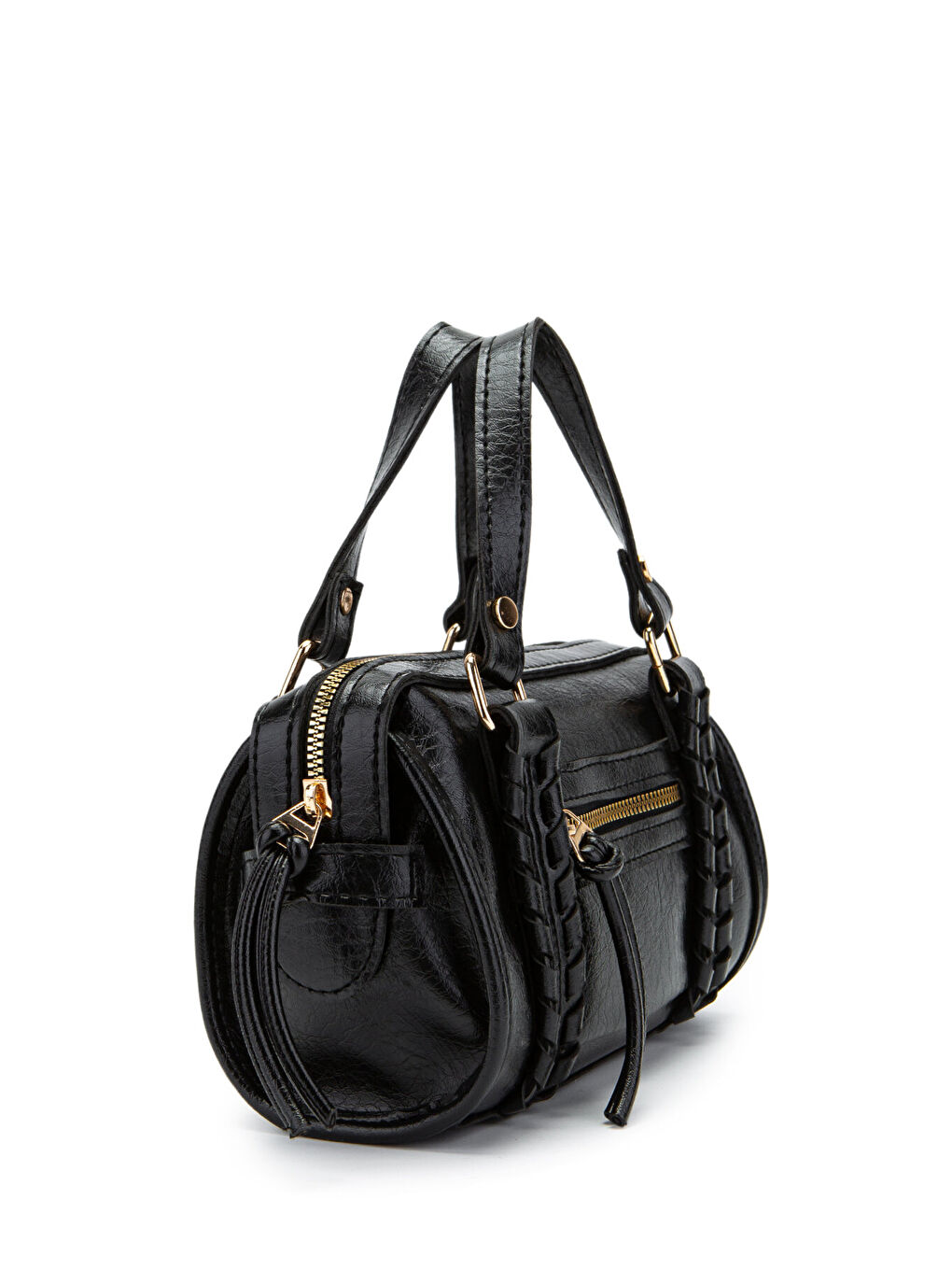 Örgü Ve Sarkıt Detaylı Jimmy Kadın Çapraz Çanta Siyah-1