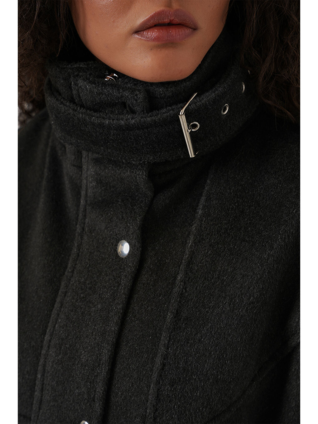 Kadın Oversize Bomber Ceket 0729 - Antrasit-4