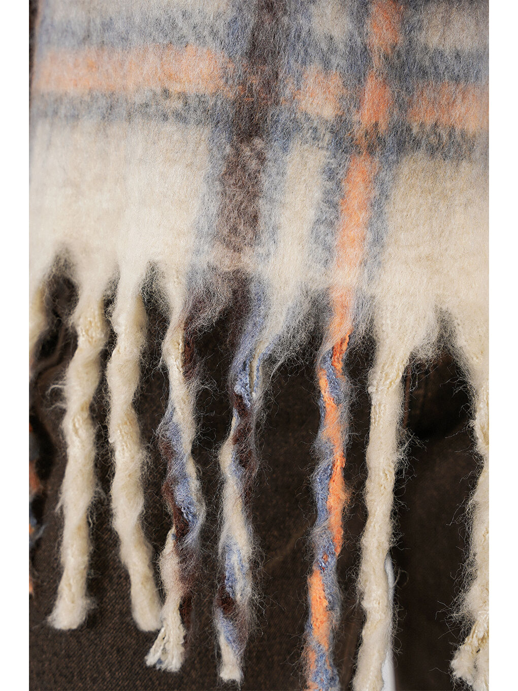 Kadın Yumuşak Dokulu Kalın Şal Atkı 15951 - C. Bej-5