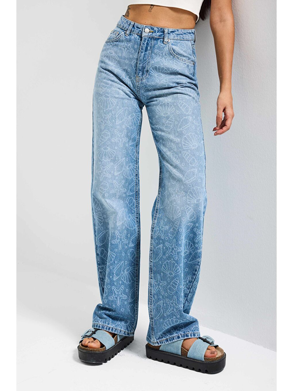 Mavi Kadın Jean Rengi 2s6-27 Straight Fit Yüksek Bel %100 Pamuk Tasarım Denim Jean-2