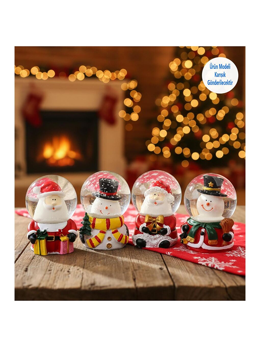 Karışık Yılbaşı Figürlü Mini Kar Küresi-1